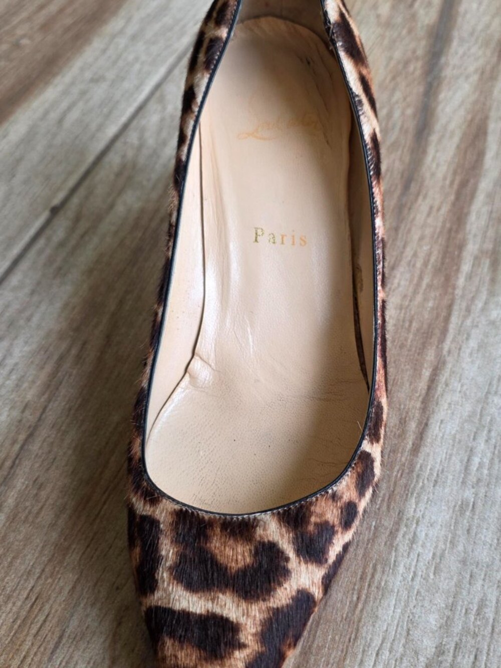 Christian Louboutin Piou Piou 85 Leopard Print Calf Hair Shoes Eur. 39 - Picture 6 of 15